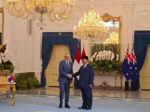 Prabowo Sambut Kunjungan PM Australia di Istana Merdeka