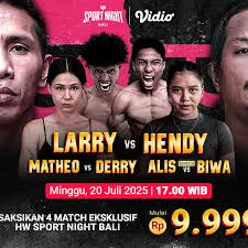 Saksikan Siaran Langsung HW Sport Night Bali Vol. 7 di Vidio, Akhir Pekan Ini